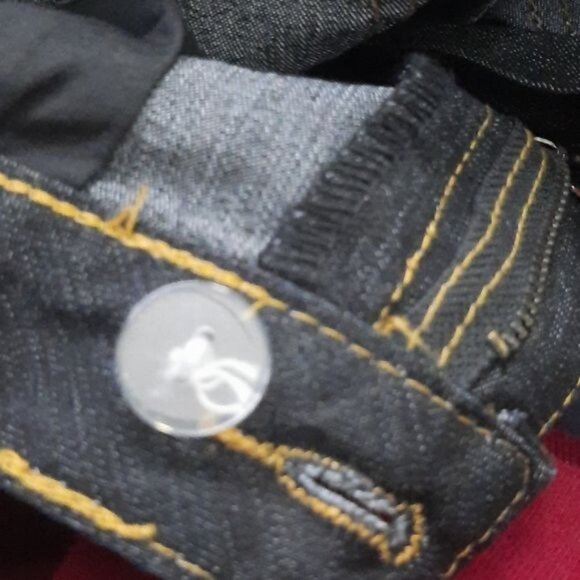 Bisou Bisou Dark Wash Denim Jean Bell Bottom Leg - Picture 7 of 8